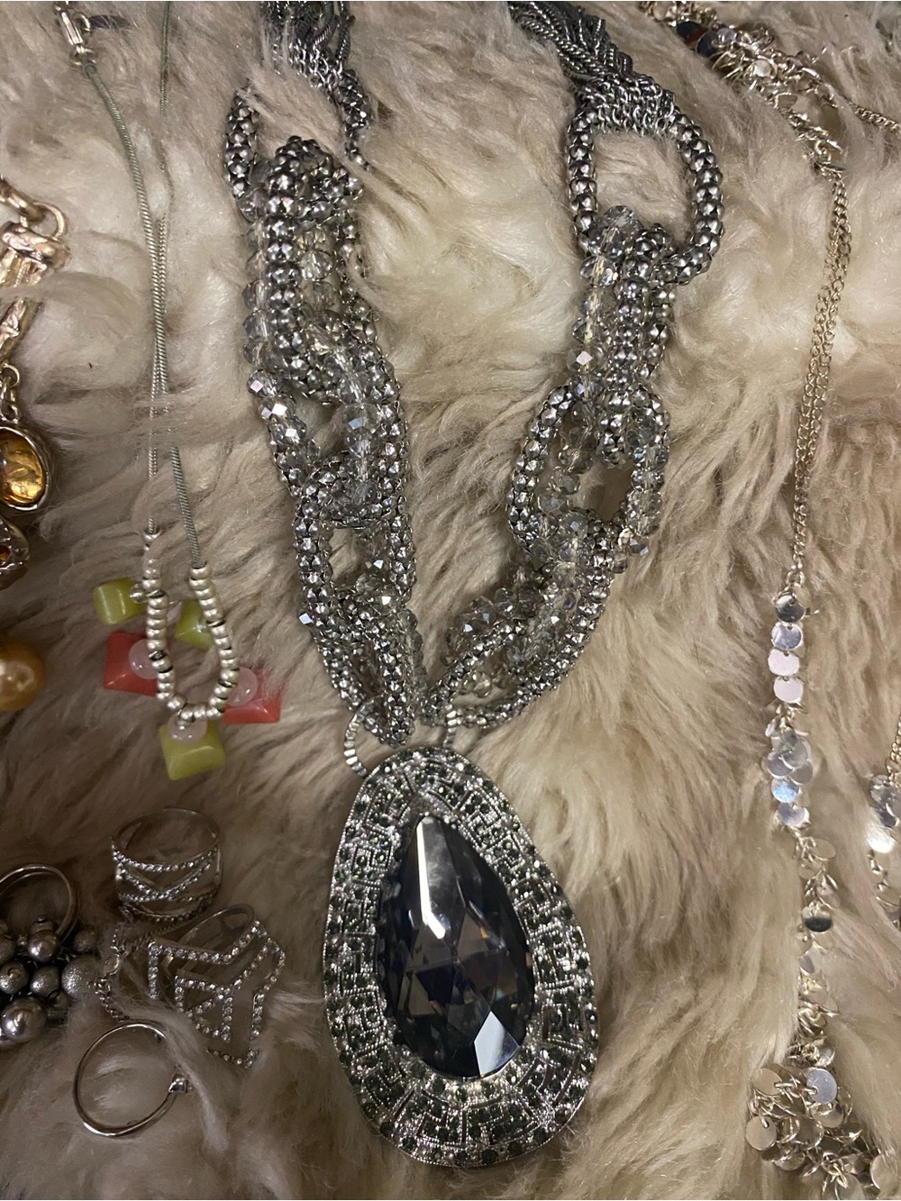 Costume Jewelry # 2 Lot of Necklaces, Bracelets, Rings - Picture 5 of 5